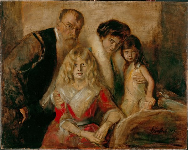 The Artist with his Wife and Children. Artist: Lenbach, Franz, von (1836-1904)