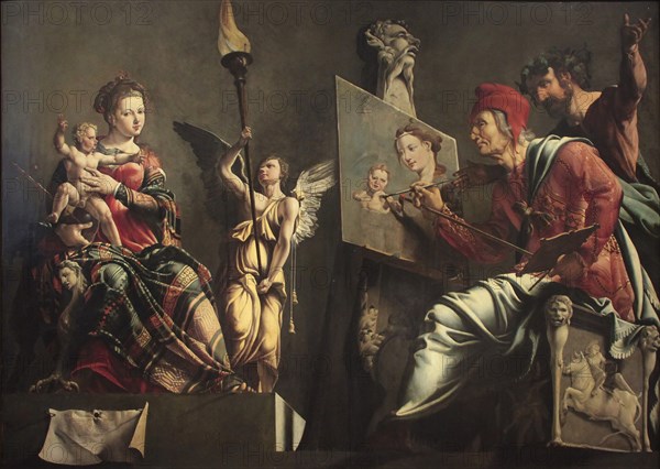 Saint Luke Painting the Virgin. Artist: Heemskerck, Maarten Jacobsz, van (1498-1574)