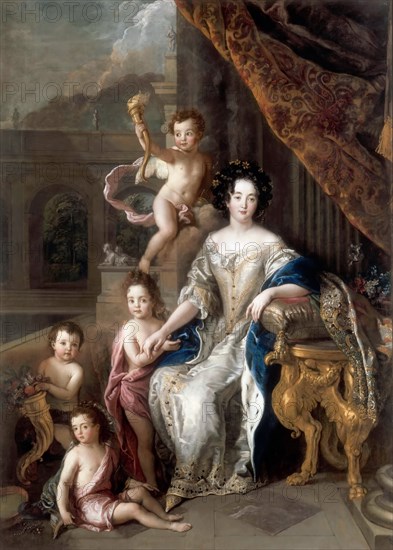 Marquise de Montespan (1640-1707) and her children. Artist: La Fosse, Charles, de (1636-1716)