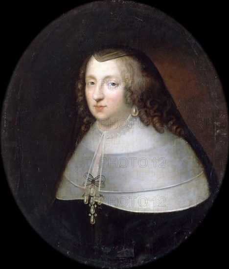 Portrait of Anne of Austria (1601-1666). Artist: Beaubrun, Henri (1603-1677)