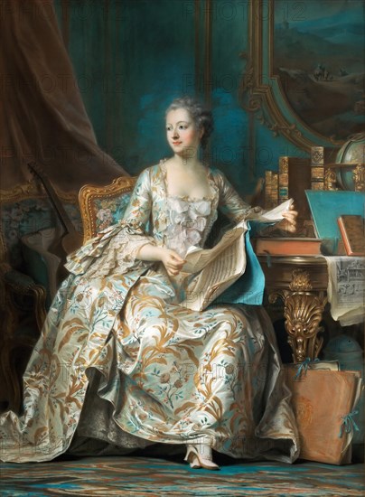 Portrait of the Marquise de Pompadour (1721-1764). Artist: La Tour, Maurice Quentin de (1704-1788)