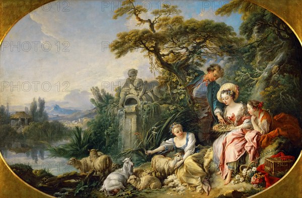 The Shepherd's Presents (The Nest). Artist: Boucher, François (1703-1770)