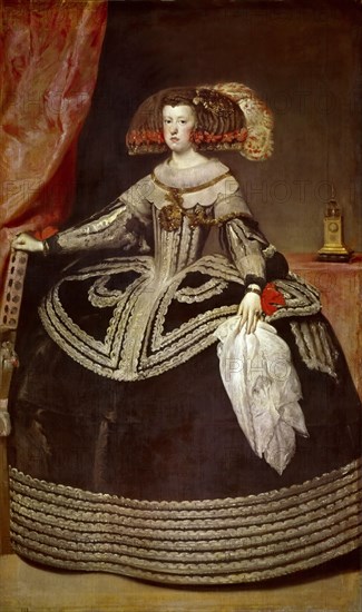 Portrait of Mariana of Austria (1634?1696). Artist: Velàzquez, Diego (1599-1660)