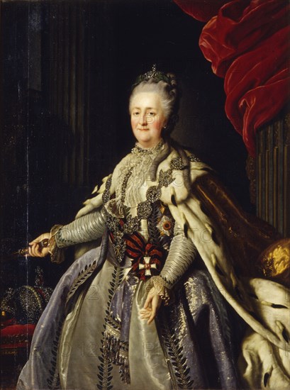 Portrait of Empress Catherine II (1729-1796). Artist: Anonymous