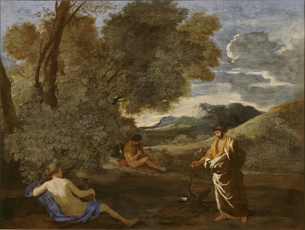 Numa Pompilius and the Nymph Egeria. Artist: Poussin, Nicolas (1594-1665)