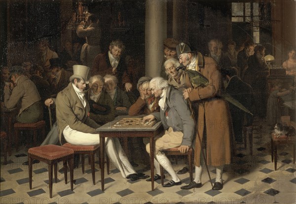 Interior of a café (La partie de dames au café Lamblin au Palais-Royal). Artist: Boilly, Louis-Léopold (1761-1845)