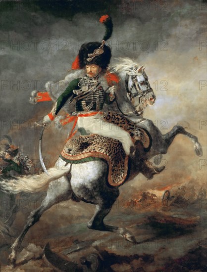 An Officer of the Imperial Horse Guards Charging. Artist: Géricault, Théodore (1791-1824)