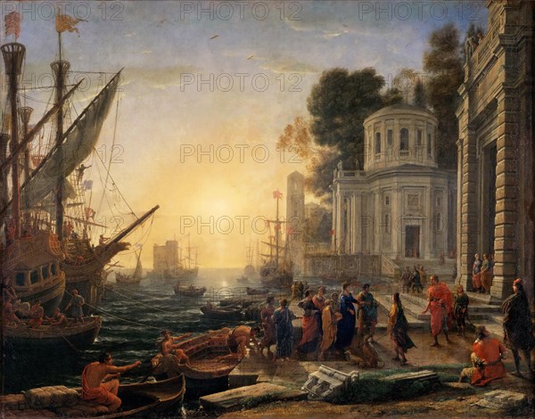 The Disembarkation of Cleopatra at Tarsus. Artist: Lorrain, Claude (1600-1682)