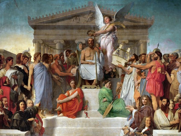 The Apotheosis of Homer. Artist: Ingres, Jean Auguste Dominique (1780-1867)