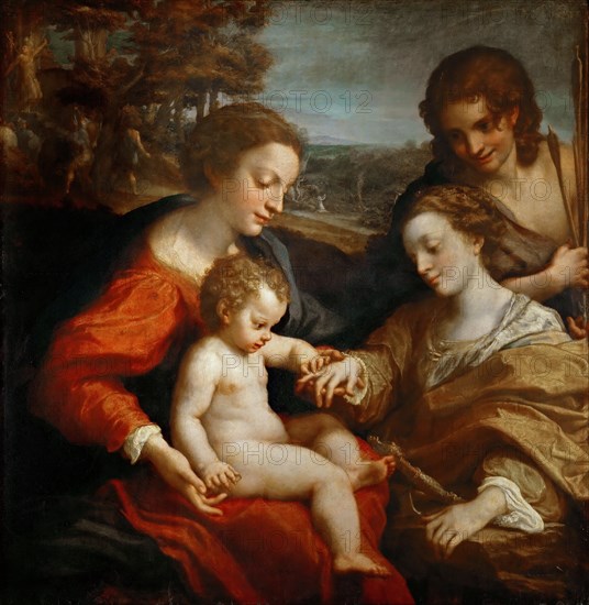 The Mystical Marriage of Saint Catherine. Artist: Correggio (1489-1534)