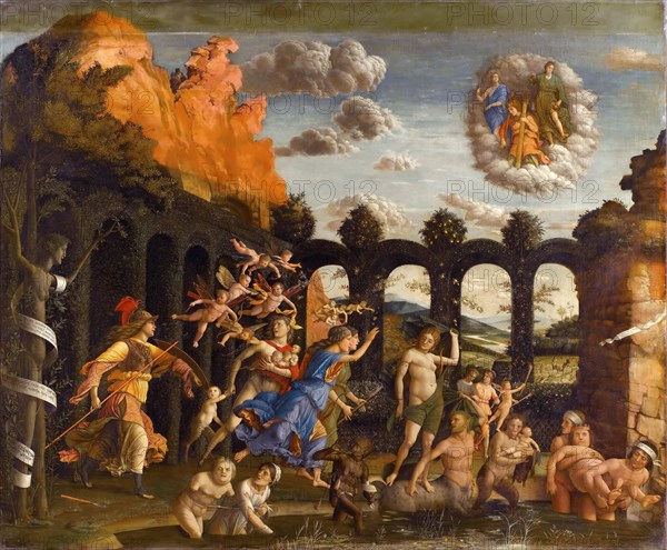 Minerva Expelling the Vices from the Garden of Virtue. Artist: Mantegna, Andrea (1431-1506)