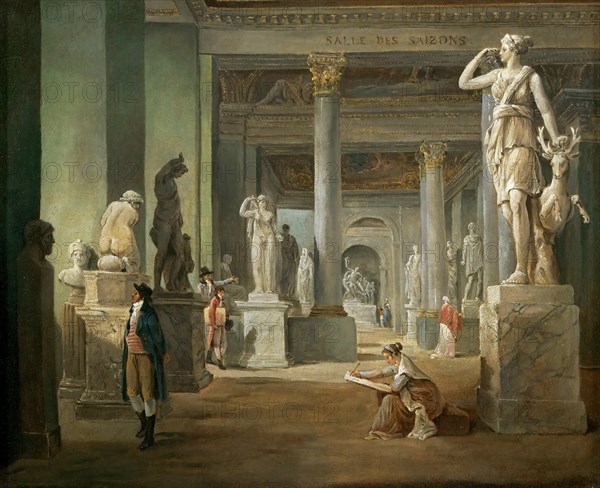 La salle des Saisons au Louvre. Artist: Robert, Hubert (1733-1808)