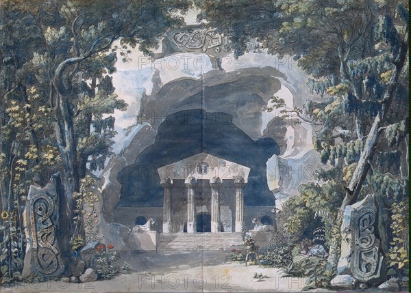 Stage design for the Opera Frigga by Olof Åhlström. Artist: Desprez, Louis-Jean (1743-1804)