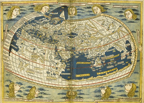 Ptolemy World map. Artist: Germanus, Donnus Nicolaus (ca. 1420-ca. 1490)