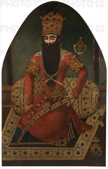 Portrait of Fath Ali Shah (1797-1834). Artist: Baba, Mirza (active c.1795-c.1830)