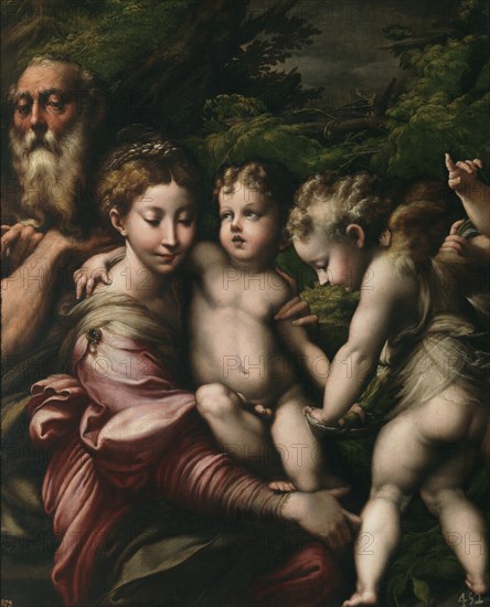 The Holy Family with Angels. Artist: Parmigianino (1503-1540)