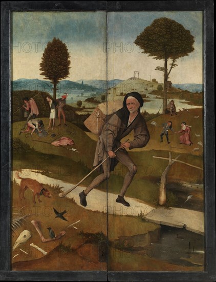 The Peddler (The Haywain Triptych, reverse). Artist: Bosch, Hieronymus (c. 1450-1516)