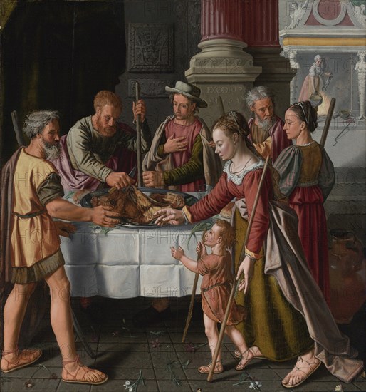 The First Passover Feast. Artist: Beuckelaer, Huybrecht (active 1563-1584)