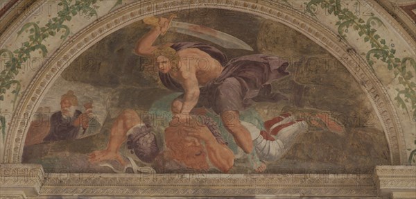 David slaying Goliath (Loggia di Davide). Artist: Romano, Giulio (1499-1546)