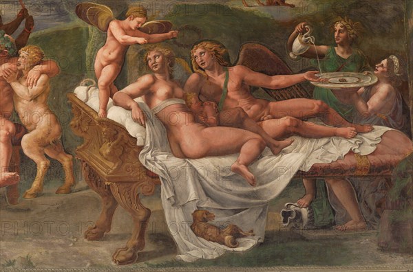 Wedding Feast of Cupid and Psyche, detail. Artist: Romano, Giulio (1499-1546)