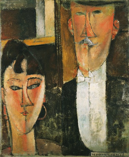 Bride and Groom. Artist: Modigliani, Amedeo (1884-1920)