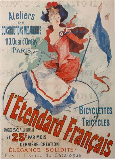 L'Etendard Français Bicycles (Poster). Artist: Chéret, Jules (1836-1932)