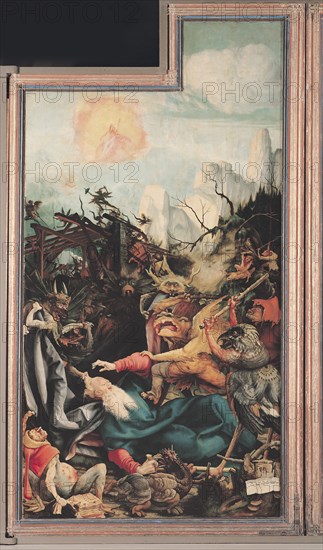 The Isenheim Altarpiece. Right wing: The Temptation of Saint Anthony. Artist: Grünewald, Matthias (ca 1470-1528)