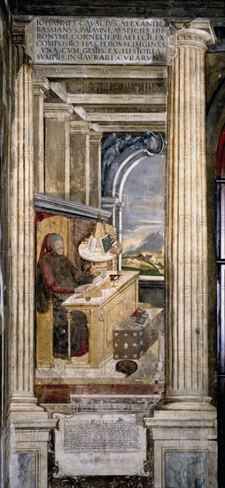 Francesco Petrarca in his study. Artist: Anonymous