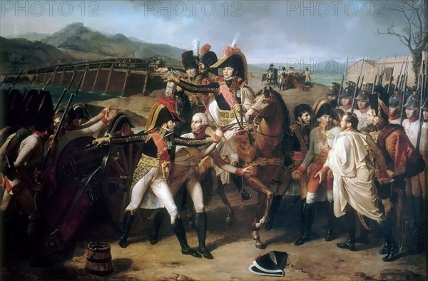 Surprise at the bridge over the Danube on 13 November 1805. Artist: Lethiére, Guillaume Guillon (1760-1832)