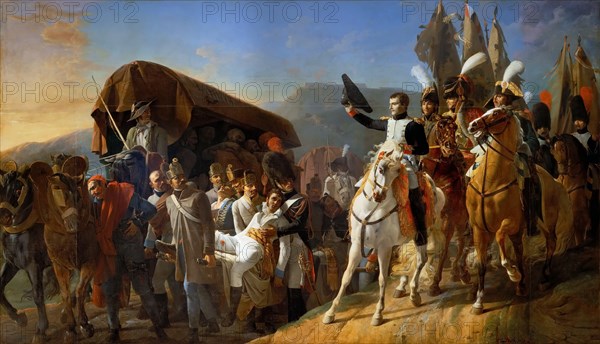 Napoleon Pays Homage to the Courage of the Wounded. Artist: Debret, Jean-Baptiste (1768-1848)