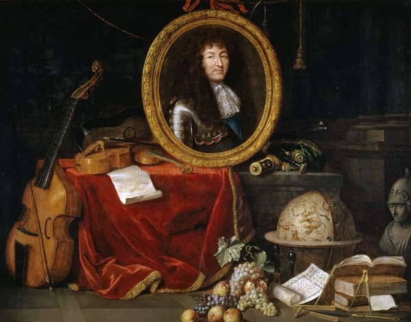 Allegory of Louis XIV, Protector of Arts and Sciences. Artist: Garnier, Jean (1632-1705)