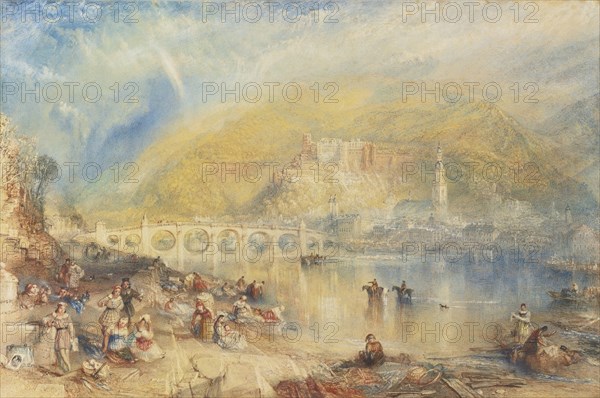 View of Heidelberg with a Rainbow. Artist: Turner, Joseph Mallord William (1775-1851)