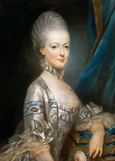 Portrait of Archduchess Maria Antonia of Austria (1755-1793), the later Queen Marie Antoinette of Fr Artist: Ducreux, Joseph (1735-1802)