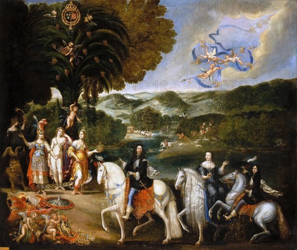 Allegory of the Treaty of the Pyrenees (Allegory of the Marriage of Louis XIV). Artist: Deruet, Claude (1588-1660)