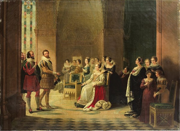 Henry IV and Catherine de' Medici. Artist: Ancelot, Marguerite-Louise Virginie (1792-1875)