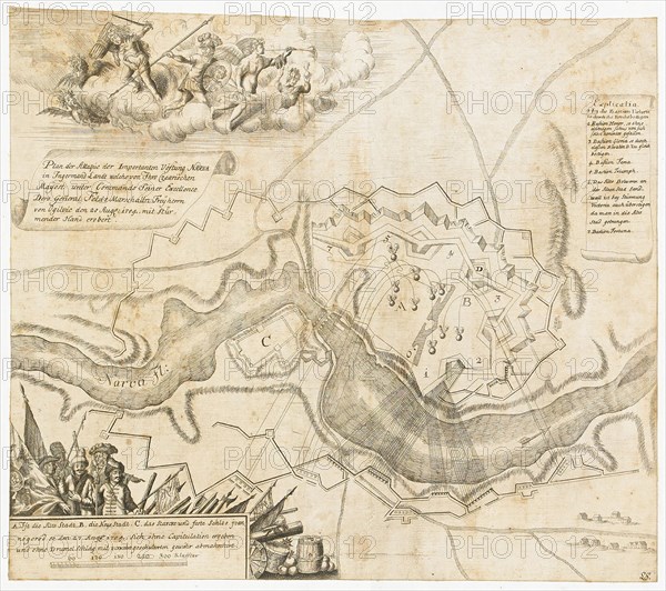 Map of the Battle at Narva. Artist: Anonymous master