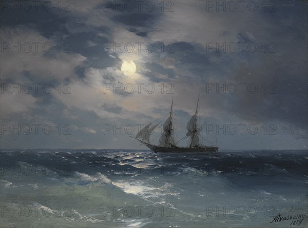 Brig Mercury. Artist: Aivazovsky, Ivan Konstantinovich (1817-1900)