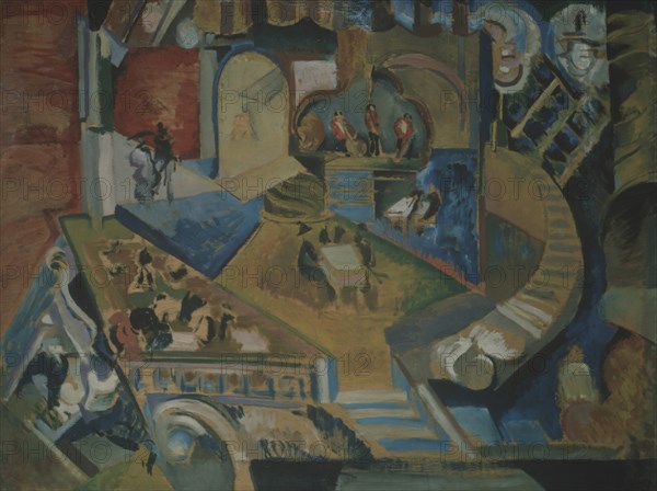 Café. Artist: Yakulov, Georgi Bogdanovich (1884-1928)
