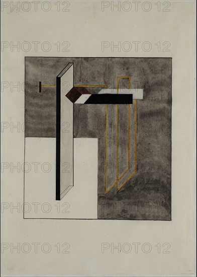 Proun 4B. Artist: Lissitzky, El (1890-1941)