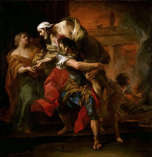 Aeneas Carrying Anchises. Artist: Van Loo, Carle (1705-1765)