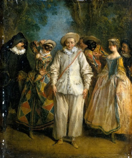 The Actors of the Commedia dell'Arte. Artist: Lancret, Nicolas (1690-1743)