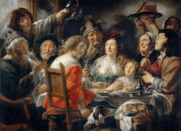 The King Drinks, or Family Meal on the Feast of Epiphany. Artist: Jordaens, Jacob (1593-1678)