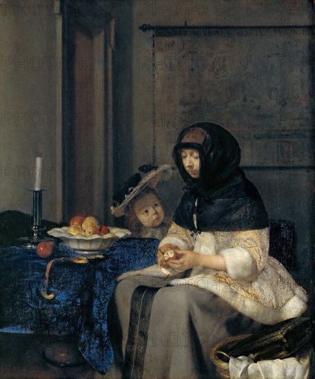 The Apple Peeler. Artist: Ter Borch, Gerard, the Younger (1617-1681)