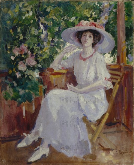 Portrait of the actress Nadezhda Komarovskaya. Artist: Korovin, Konstantin Alexeyevich (1861-1939)