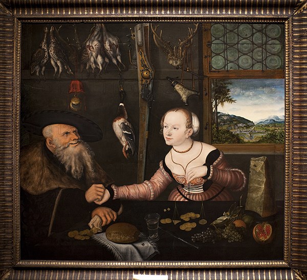 The Ill matched Couple. Artist: Cranach, Lucas, the Elder (1472-1553)