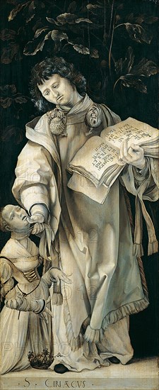 Panel of the Heller Altar depicting St. Cyriacus. Artist: Grünewald, Matthias (ca 1470-1528)