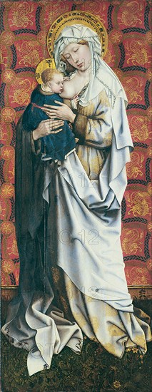 The Flémalle Panels: Virgin suckling the Child. Artist: Campin, Robert (ca. 1375-1444)