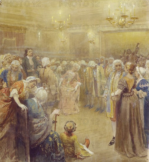 The Assembly at the time of Peter I. Artist: Lebedev, Klavdi Vasilyevich (1852-1916)