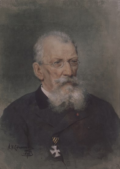 Portrait of the artist Pyotr P. Sokolov (1821-1899). Artist: Stepanov, Alexander Nikolaevich (1861-1911)