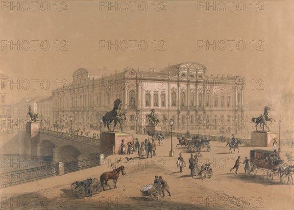 The Beloselsky-Belozersky Palace in Saint Petersburg. Artist: Charlemagne, Jules (19th century)